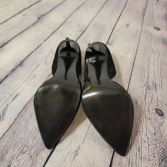 Steve Madden Varcityy Black Velvet Suede Pumps Heels Size 10 - Picture 5 of 7